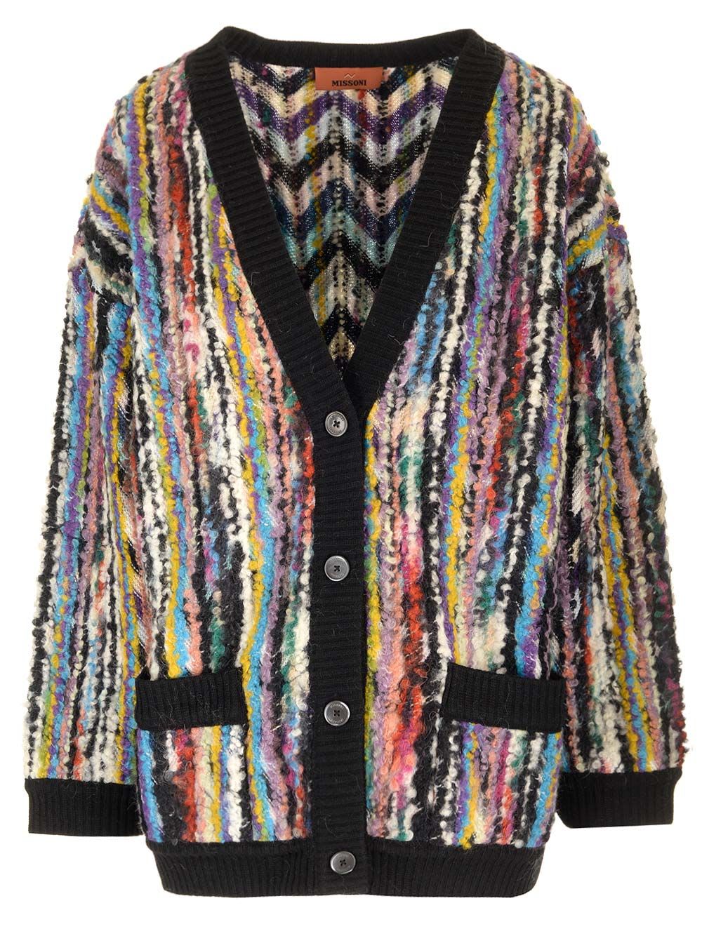 Shop Missoni Oversized Cardigan In Multicolor