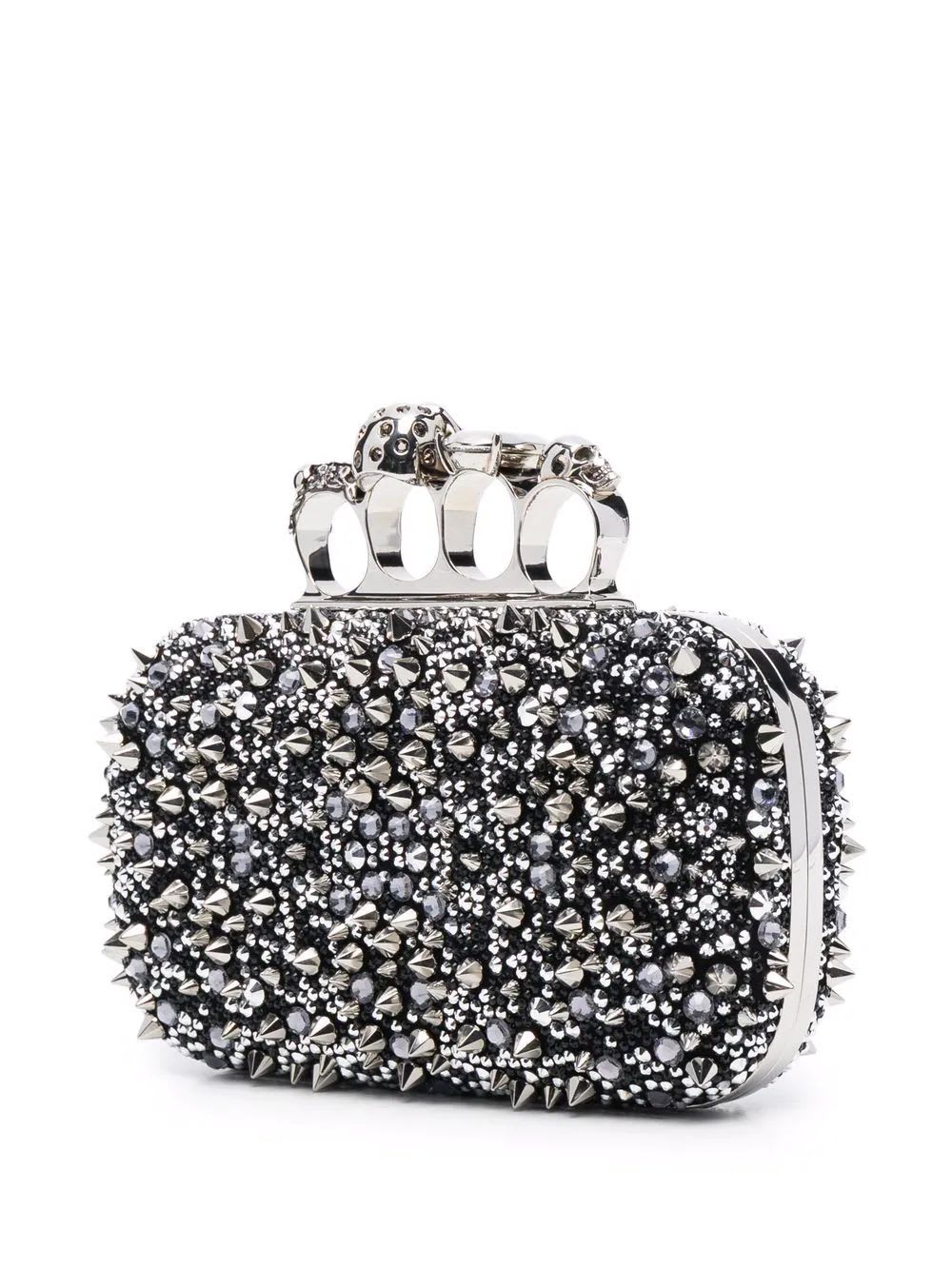 Alexander Mcqueen Skull Four Ring Embellished Clutch