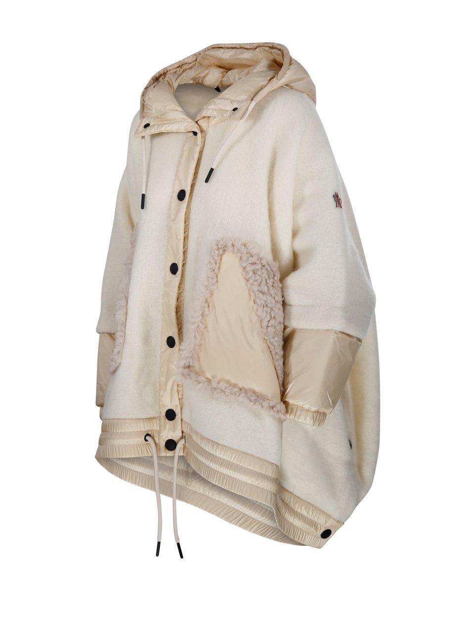 Shop Moncler Panelled Hooded Cape