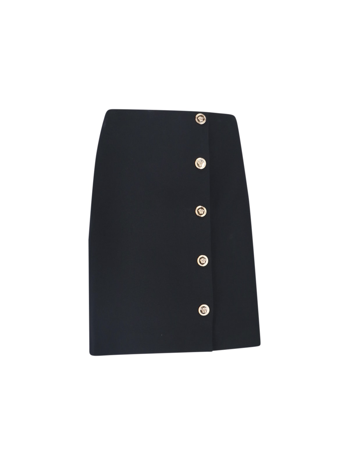 Shop Versace Mini Button Skirt In Black