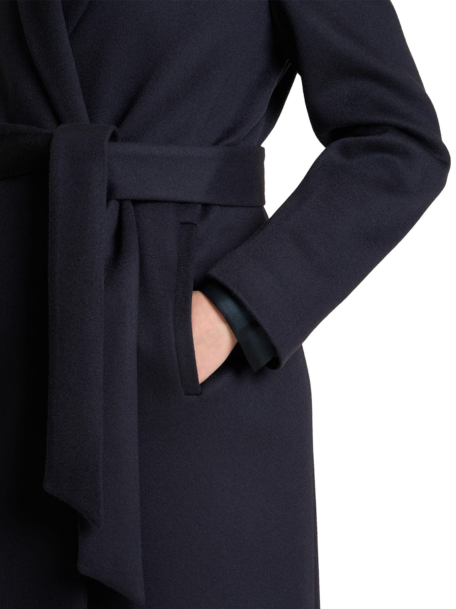 Shop Kiton Coat Cashmere In Blue