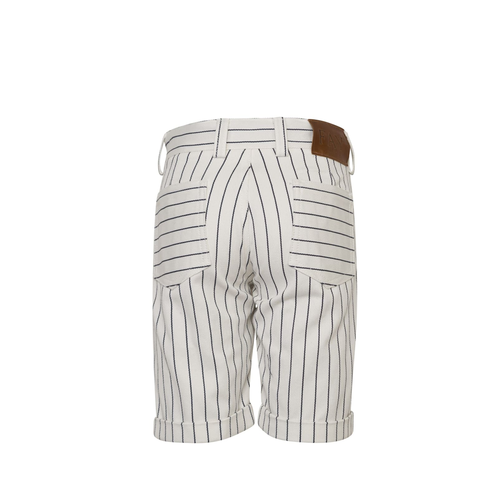 Shop Fay Striped Shorts In Cream