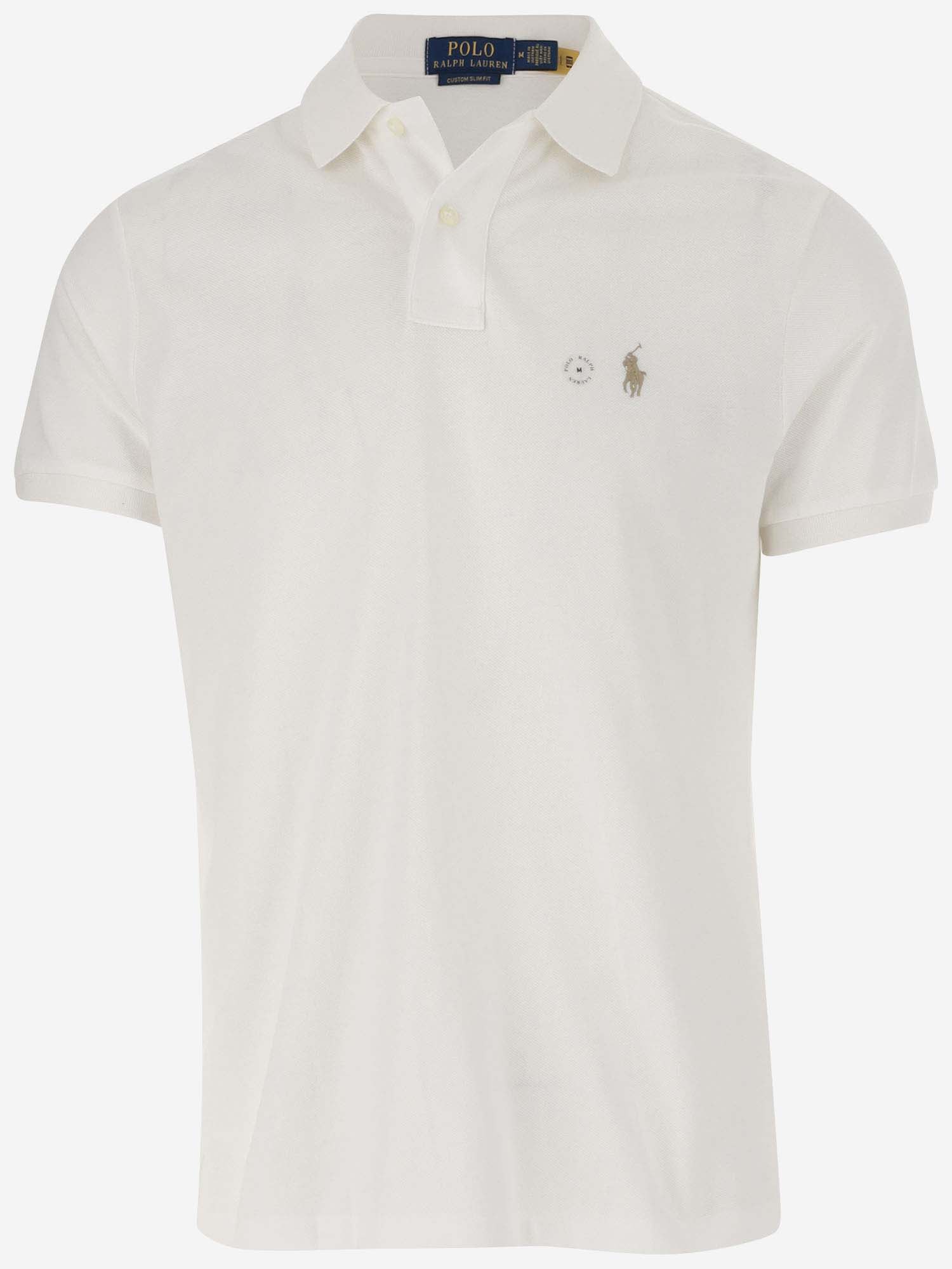 Shop Ralph Lauren Cotton Polo Shirt With Logo In White