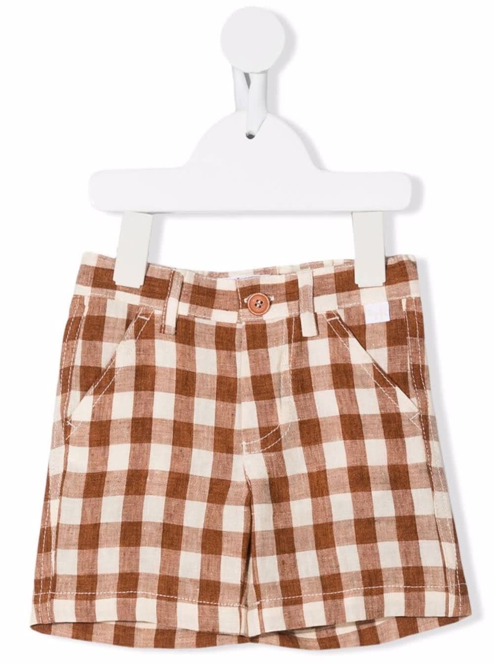 Il Gufo Linen Check Bermuda Shorts