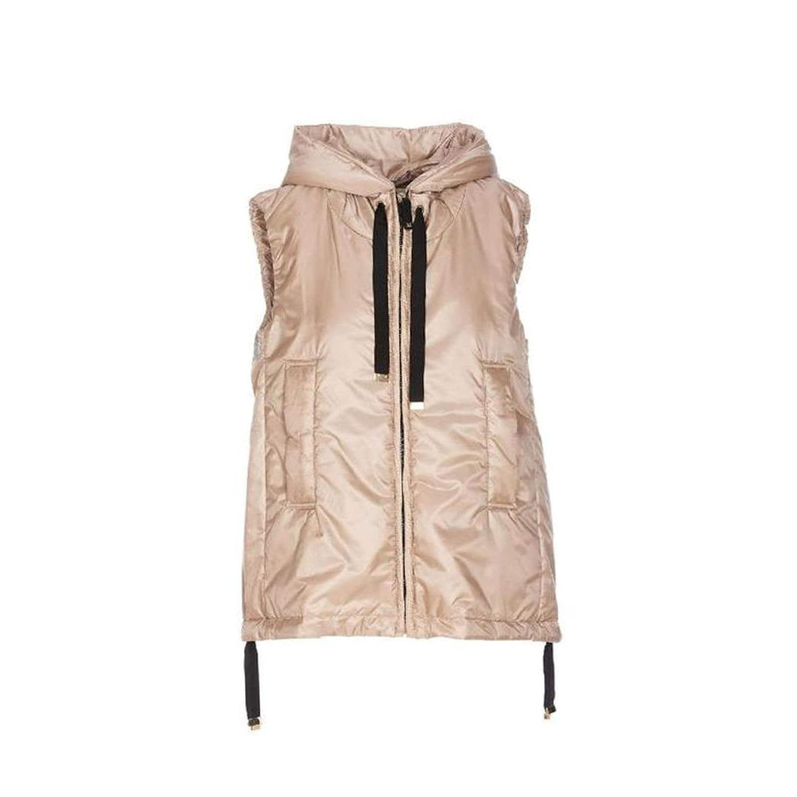 Shop Max Mara The Cube The Cube Greengo Hooded Gilet In Beige