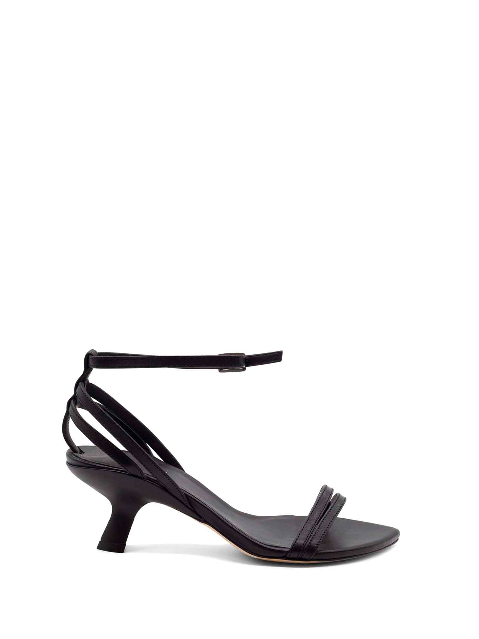 Vic Matié Leather Sandal With Heel And Ankle Strap