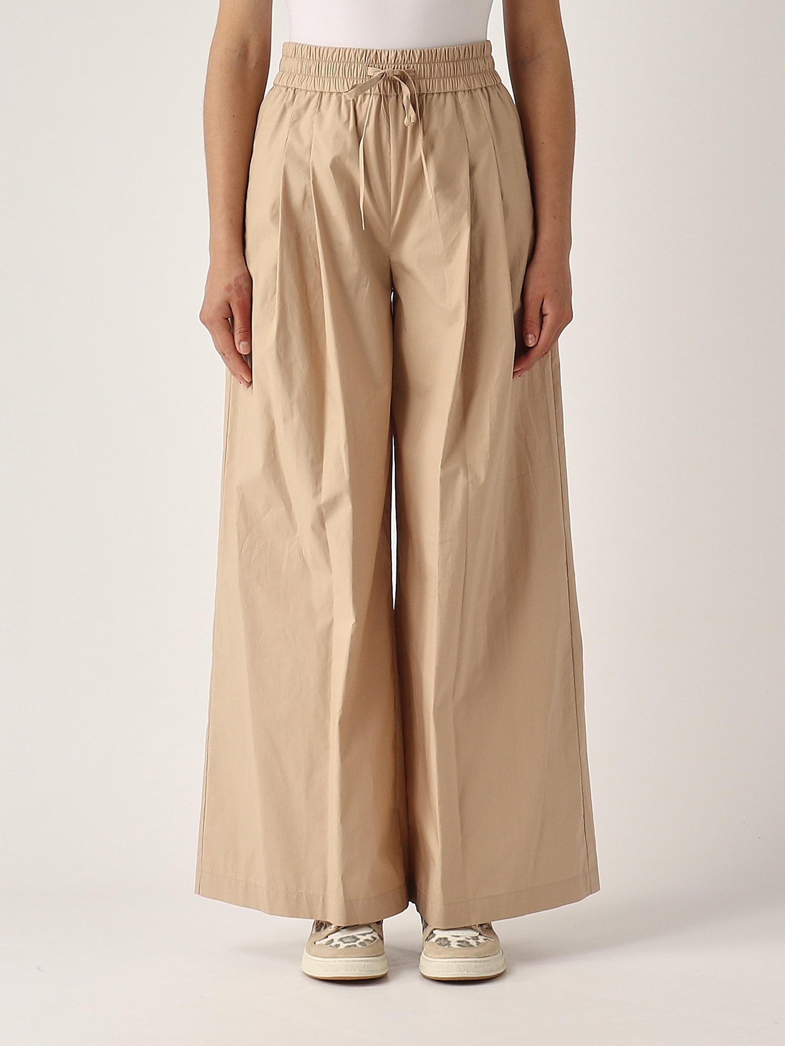 Twinset Cotton Trousers In Corda
