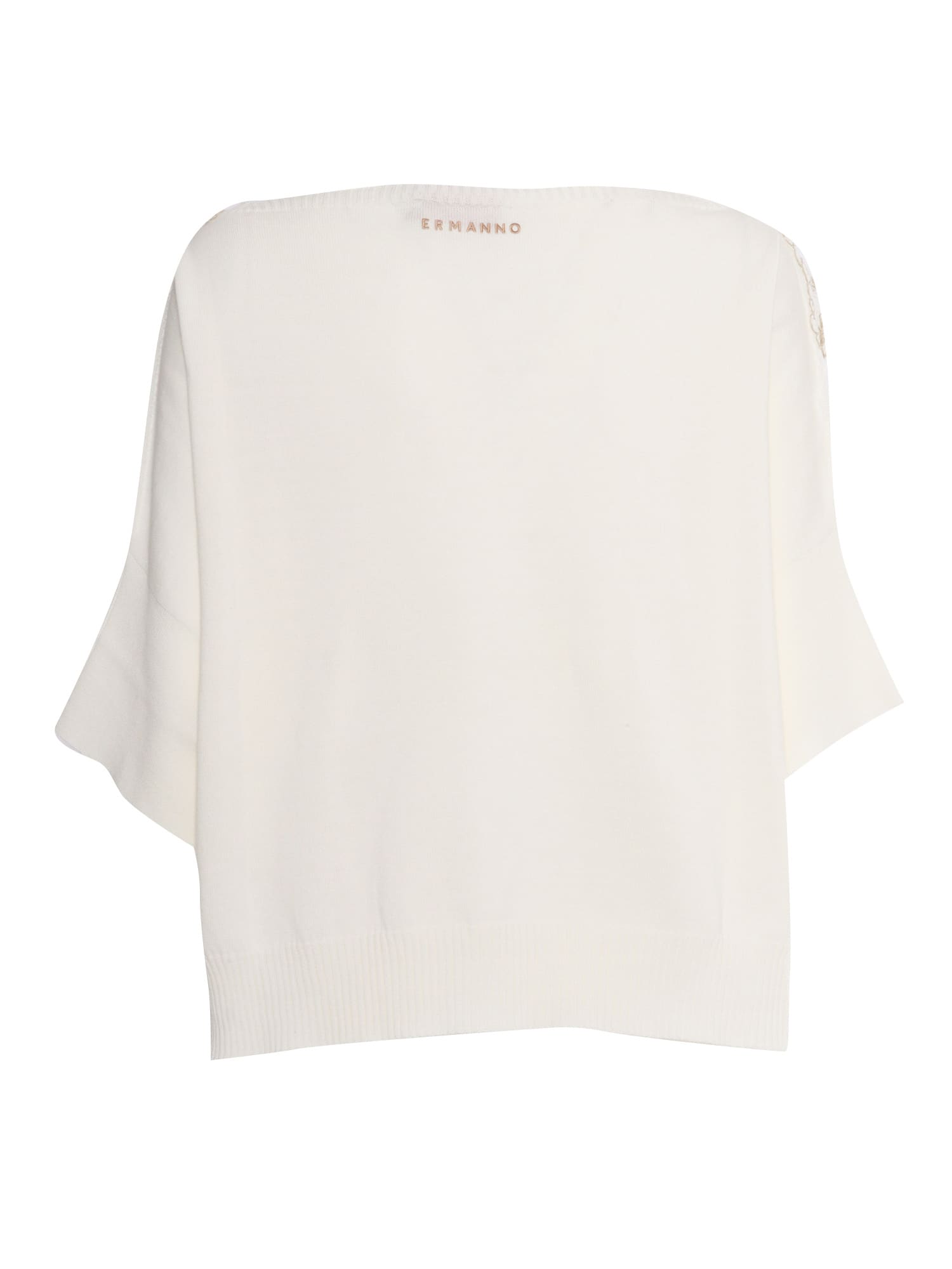 Shop Ermanno Ermanno Scervino White Cropped Sweater