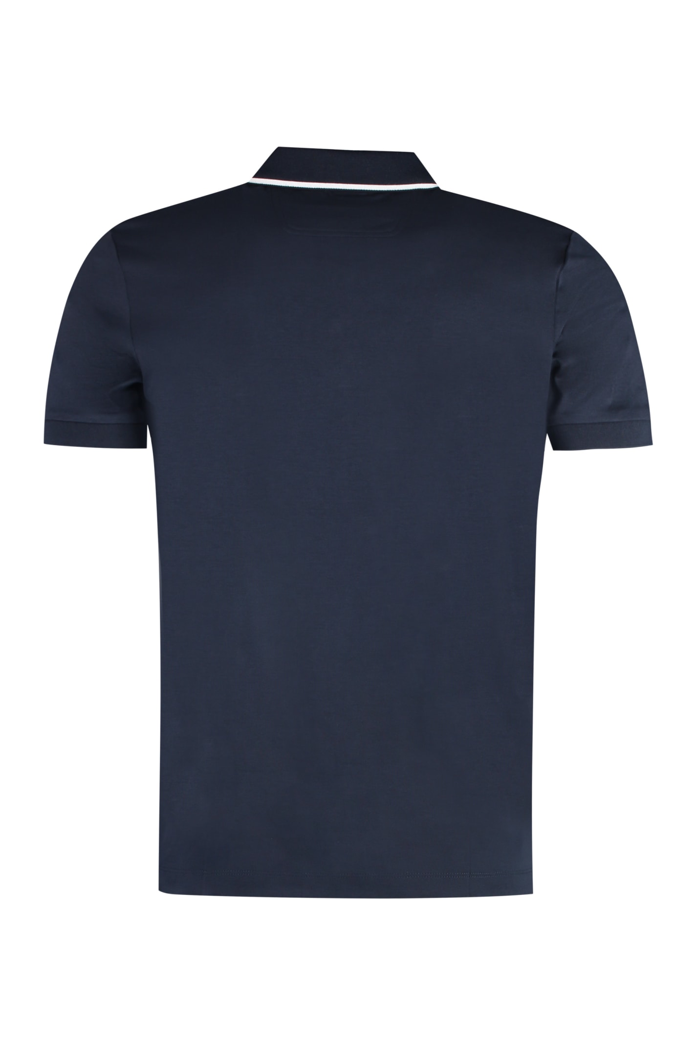 Shop Hugo Boss Short Sleeve Cotton Polo Shirt In Blue