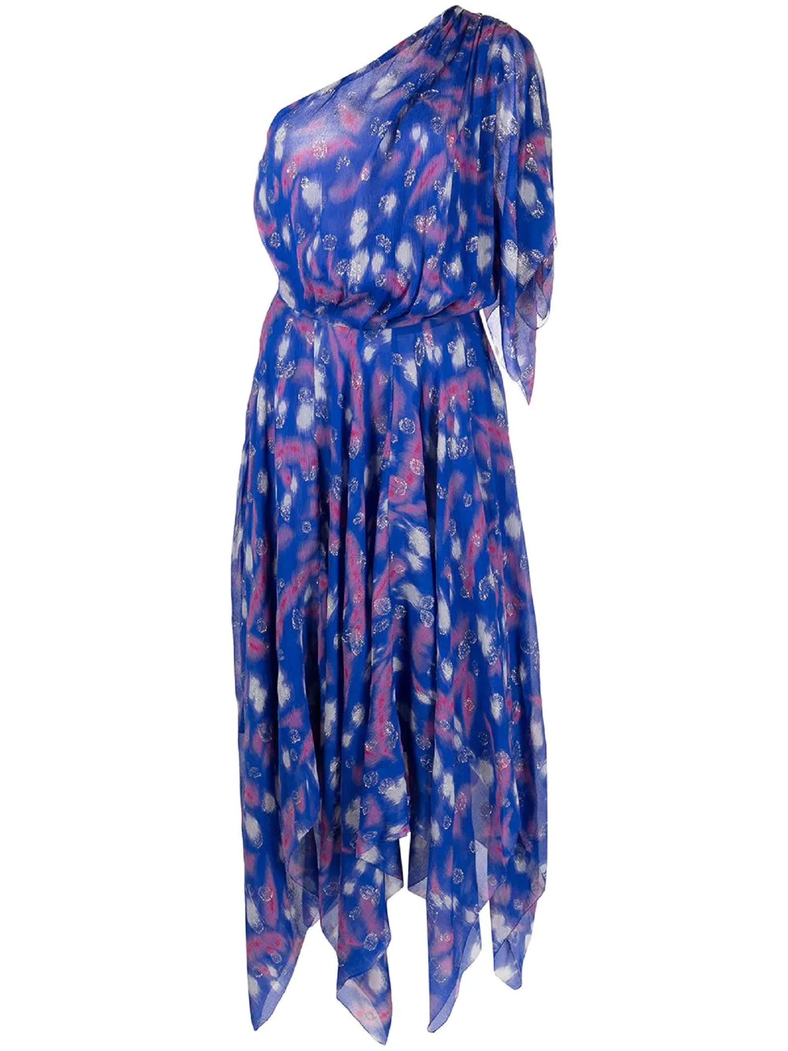 Isabel Marant Royal Blue Silk-blend Nolizou Dress
