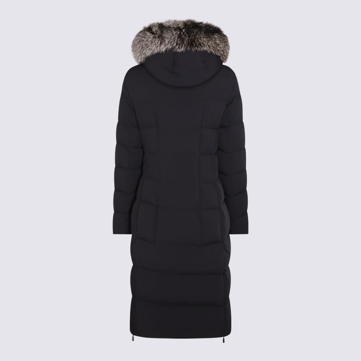 Moorer Padded Parka With Fur Hood And Pockets In Black