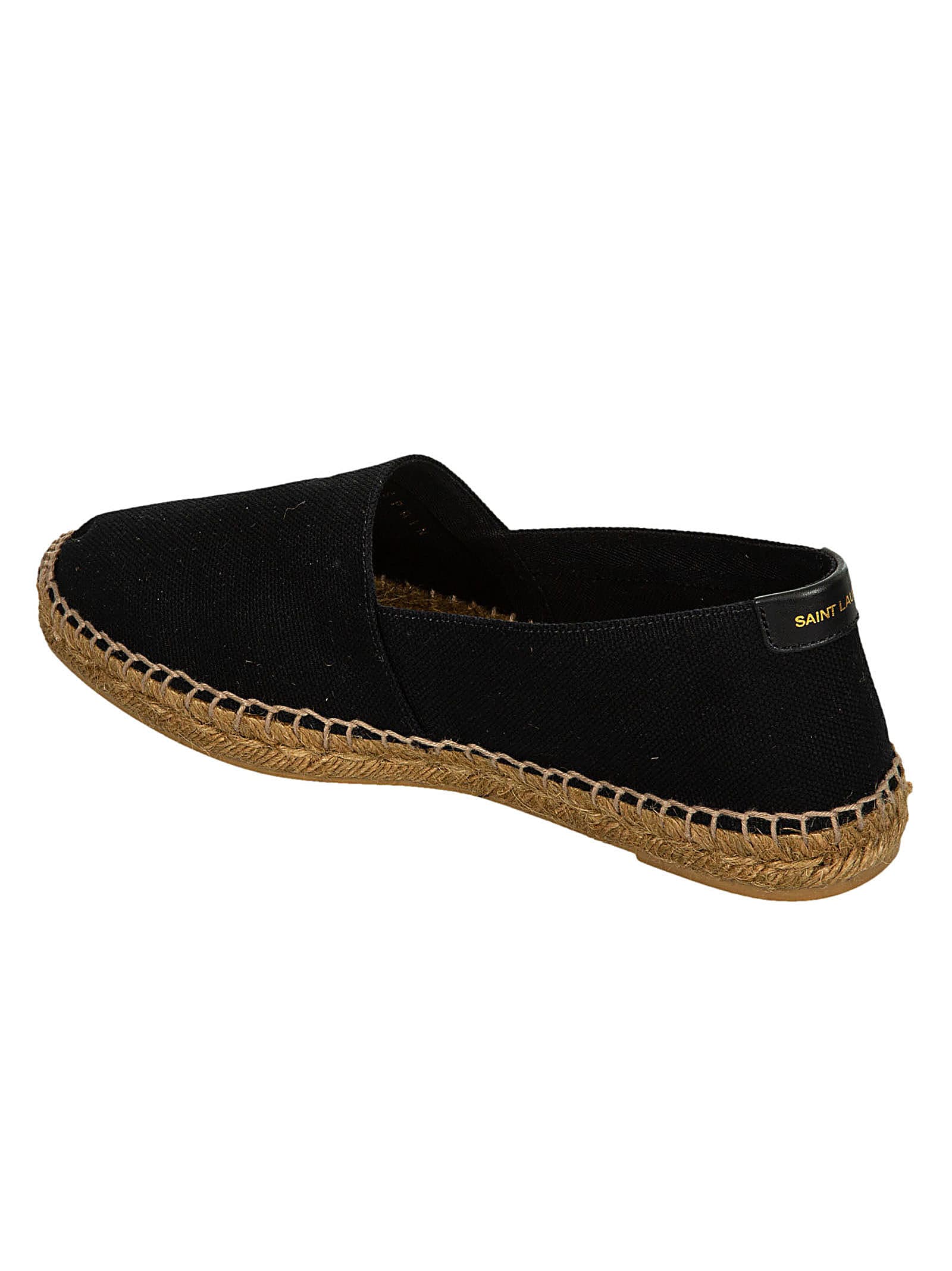 Shop Saint Laurent Logo Embroidered Espadrillas In Black