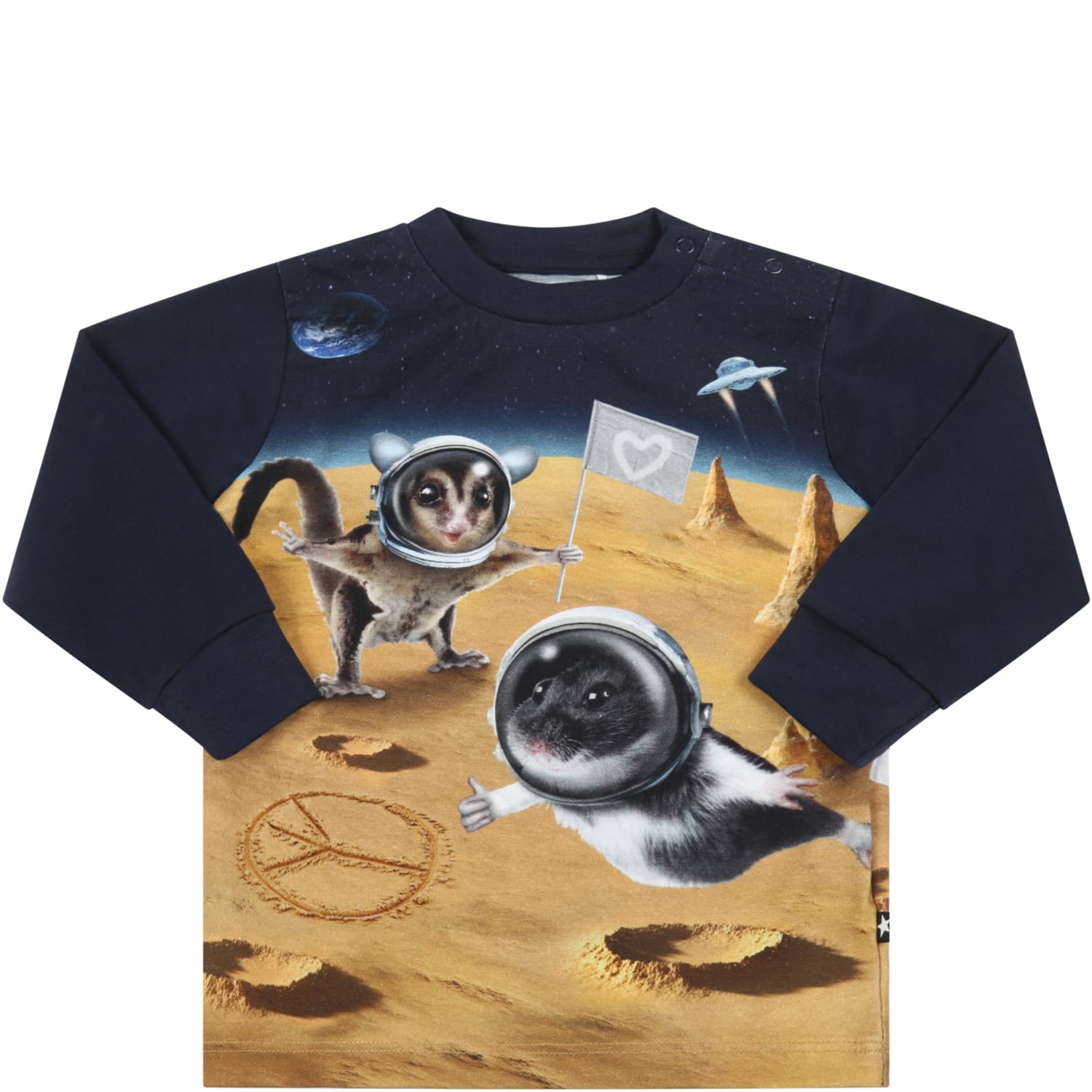 Molo Multicolor T-shirt For Baby Boy With Animals