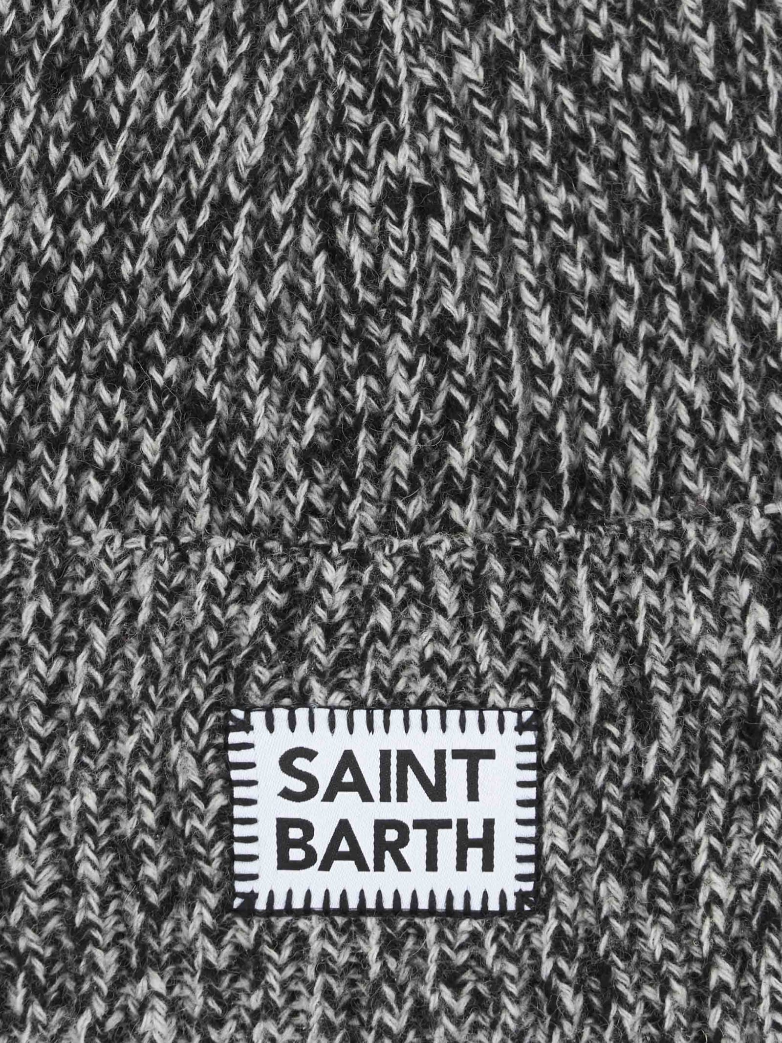 Mc2 Saint Barth Woman White Mouliné Beanie With Saint Barth Embroidery In White