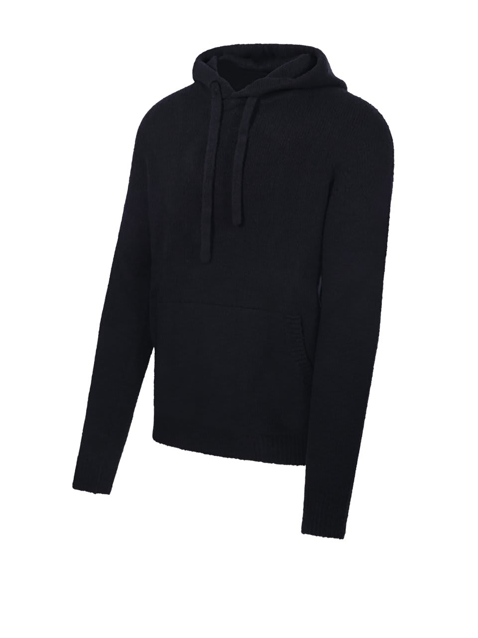 Shop Roberto Collina Drawstring Knit Hoodie In Black