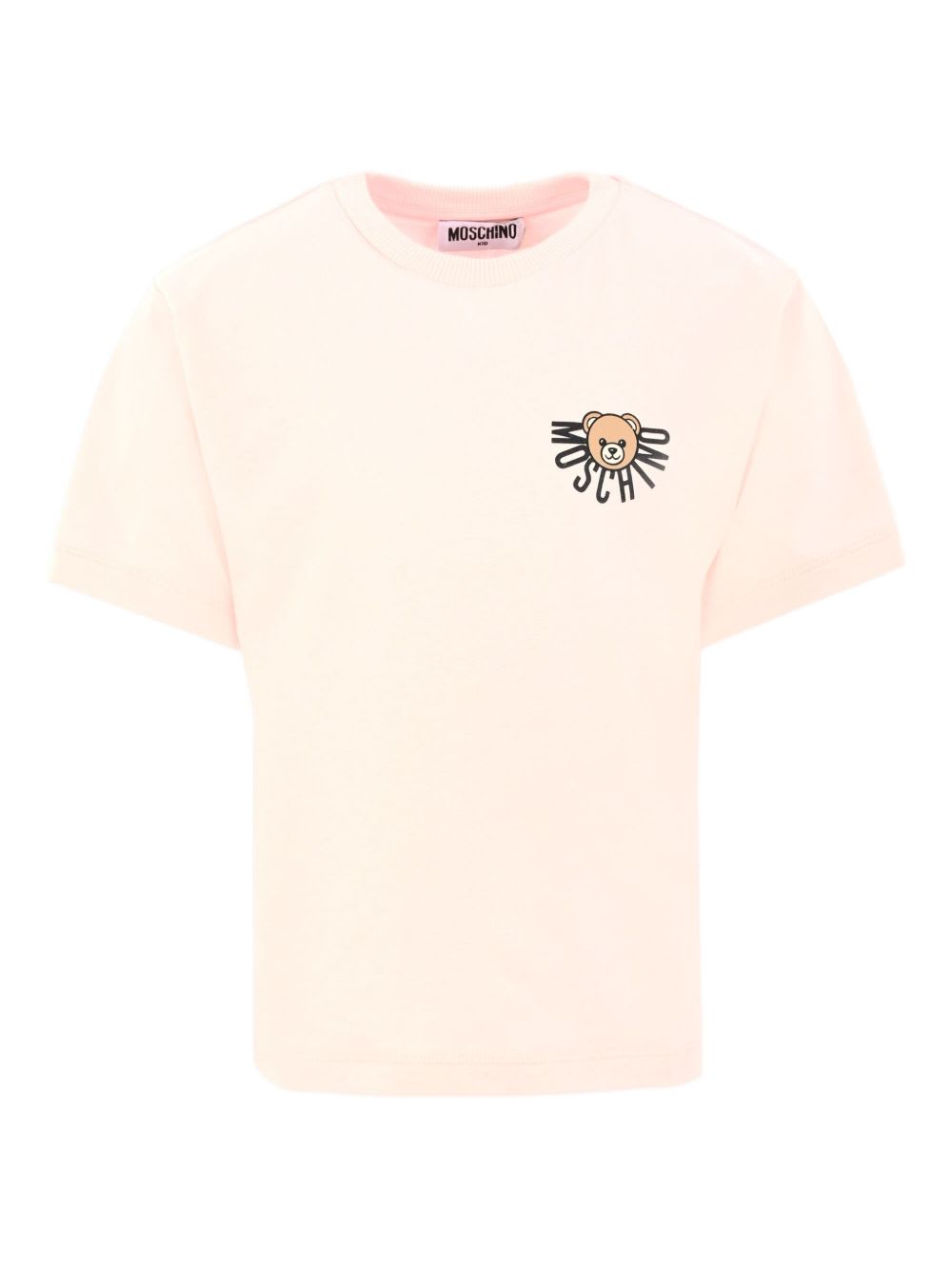 Moschino Kids Teddy Bear Logo T-shirt In Pink