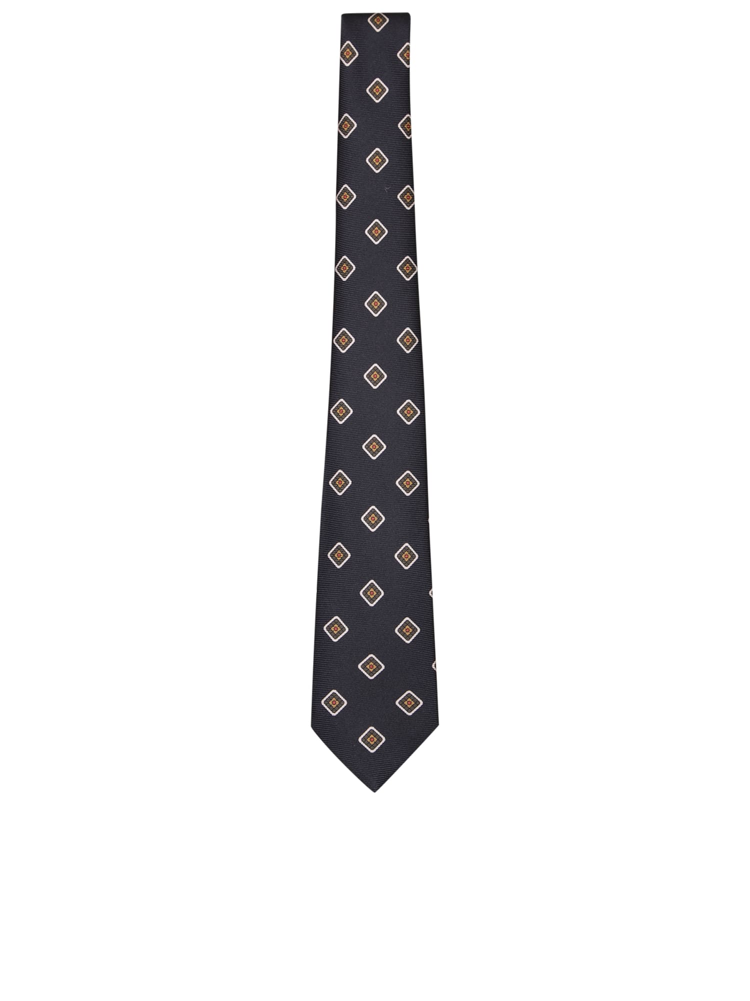 Black/ Beige Patterned Tie