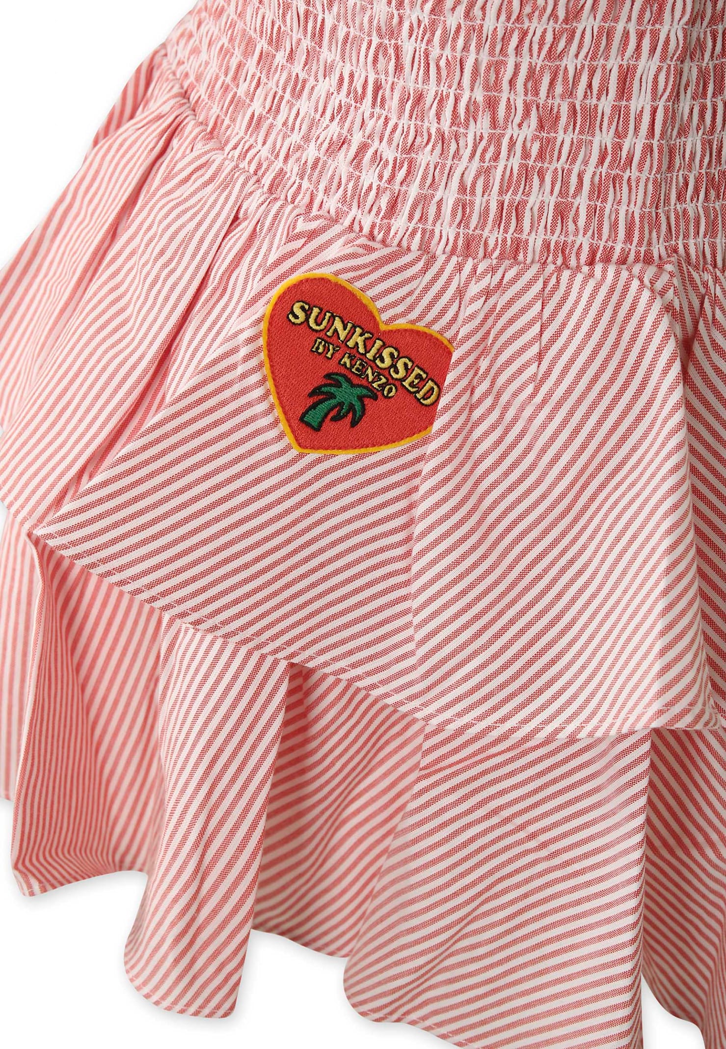 Kenzo Red Skirt For Girl With Heart In Red