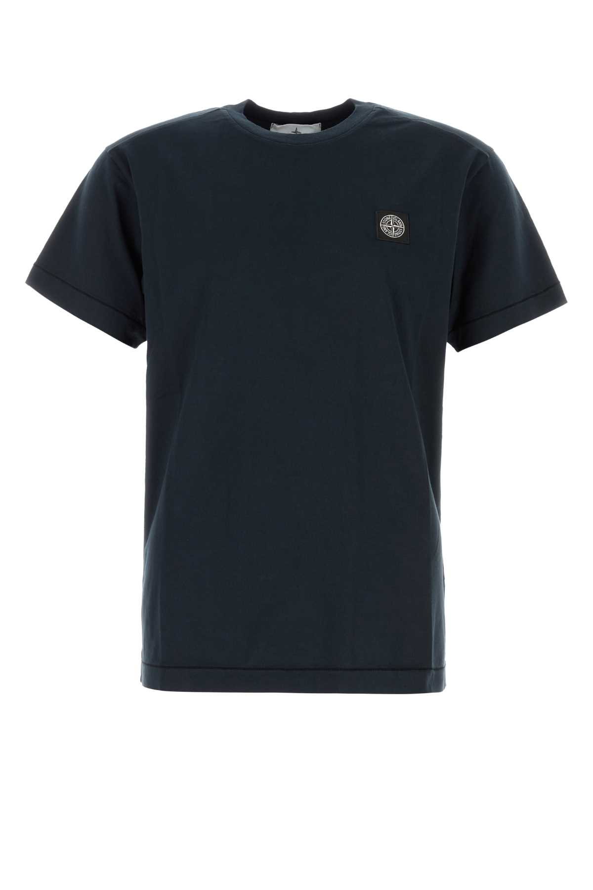 Stone Island Dark Blue Cotton T-shirt
