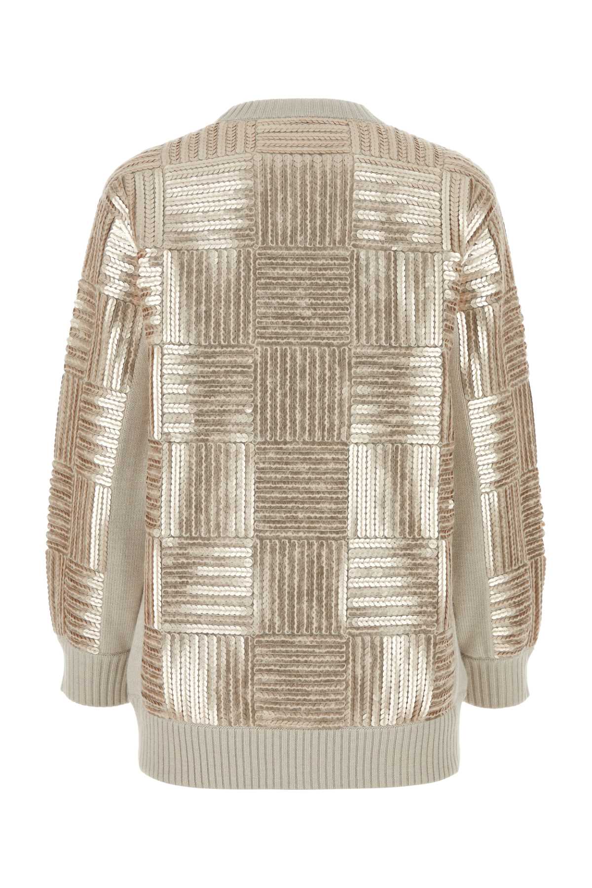 Shop Max Mara Embellished Wool Piovra Sweater In Beige