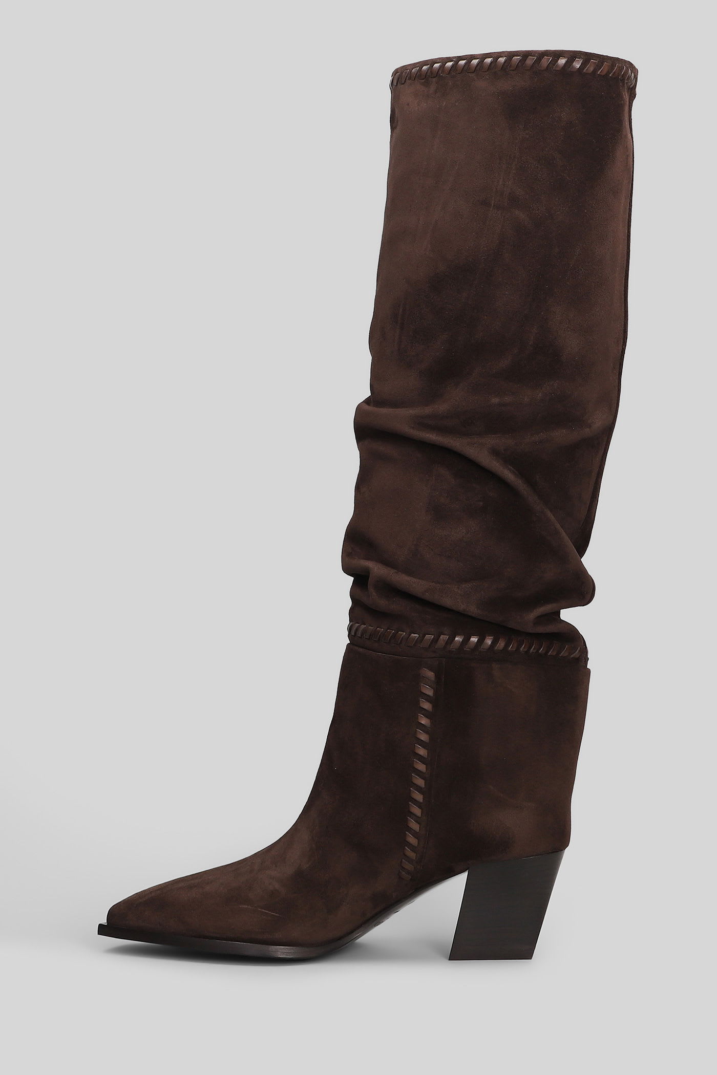 Jimmy Choo Hart 60 Suede Knee-high Boots In Brown