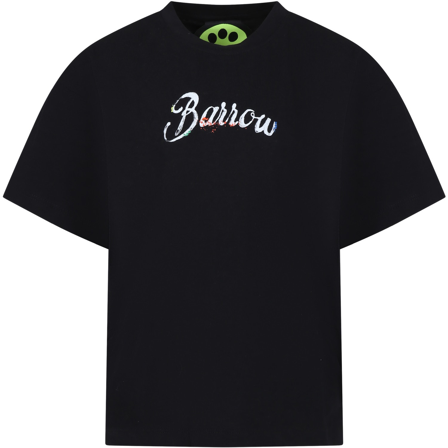 Shop Barrow Black T-shirt For Kids With Logo
