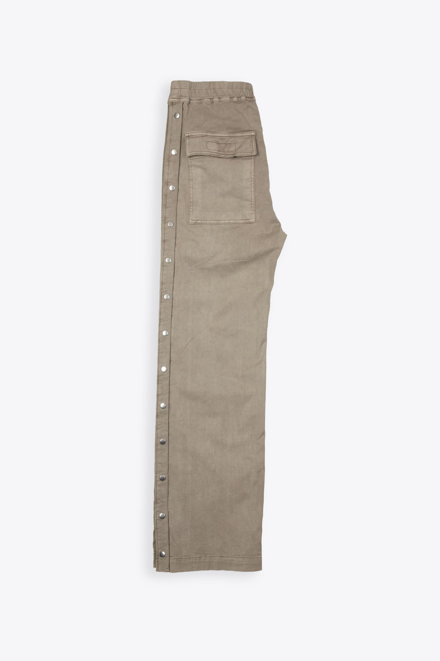 Shop Drkshdw Pusher Pants Pearl Grey Waxed Cotton Pants With Side Snaps - Pusher Pants In Perla