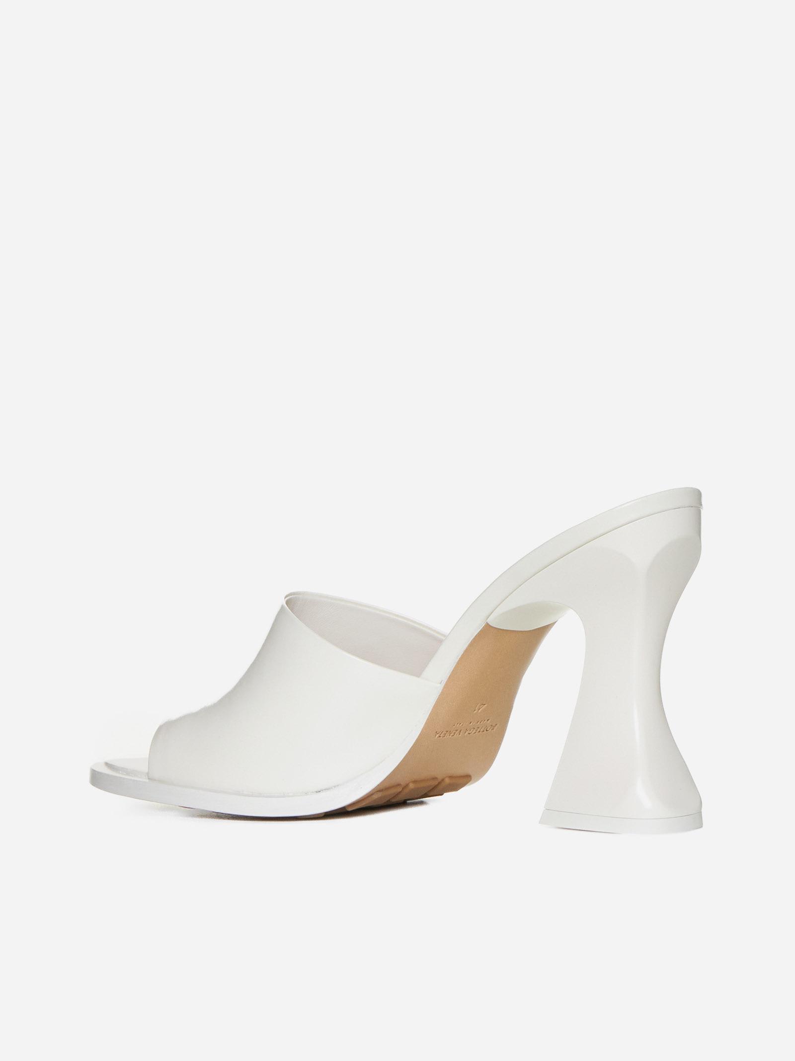 Shop Bottega Veneta Cha Cha Leather Mules In White