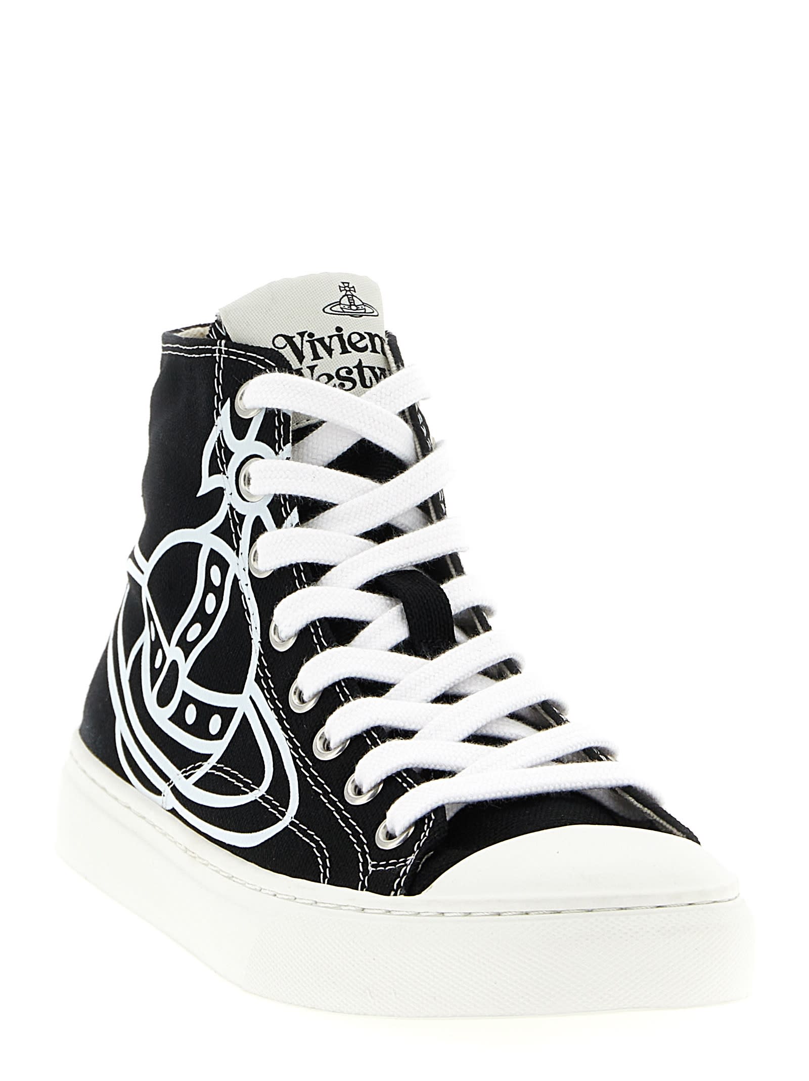 Vivienne Westwood High-top Sneakers With Graphic Emblem And Textured Sole In Multi