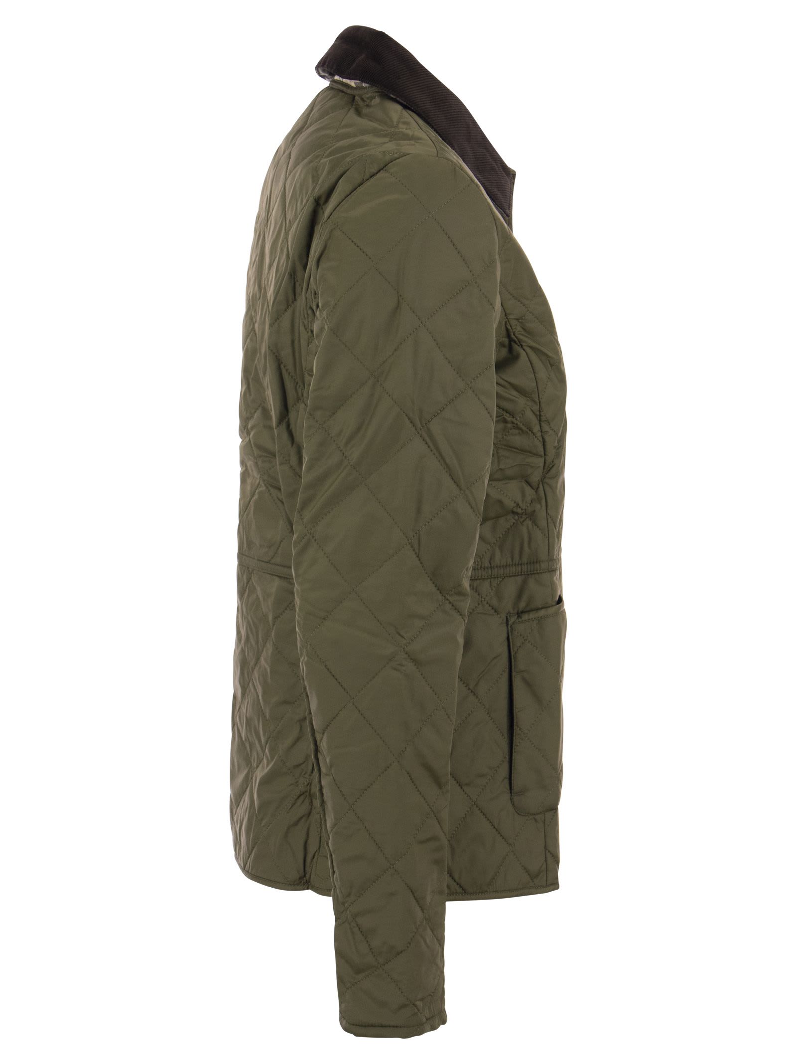 Shop Barbour Deveron - Quilted Jacket In Olive Green