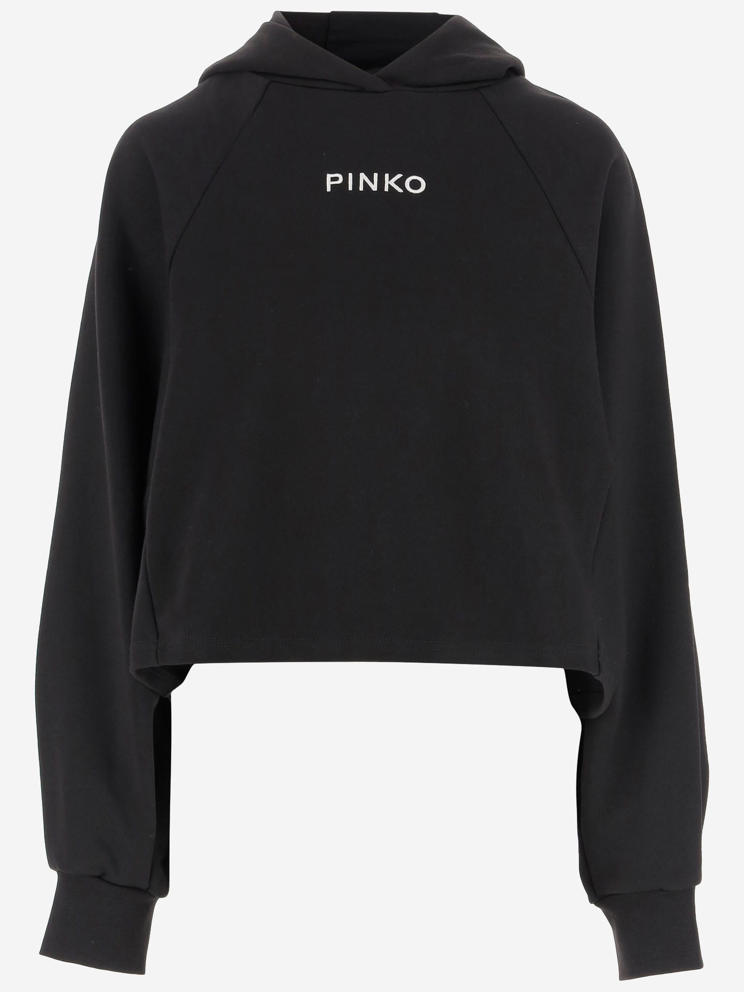 Pinko Cotton Cropped Sweatshirt With Logo
