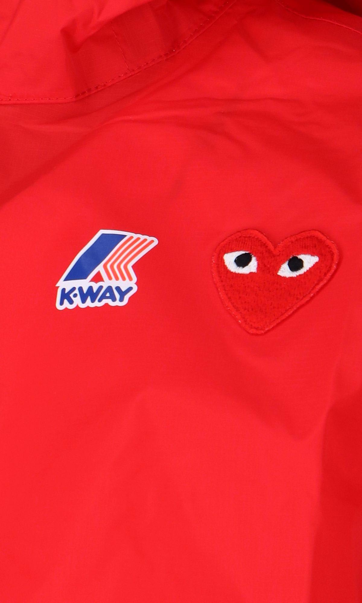 Shop Comme Des Garçons Play X K-way Claude Waterproof Jacket In Red