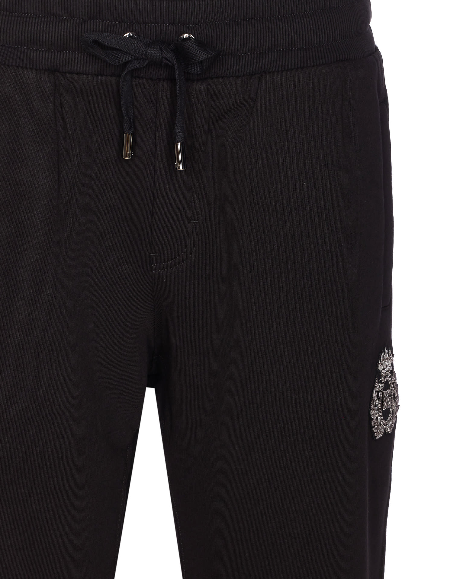 Dolce & Gabbana Trousers Ribbed Cuffs Elastic Waistband In Black