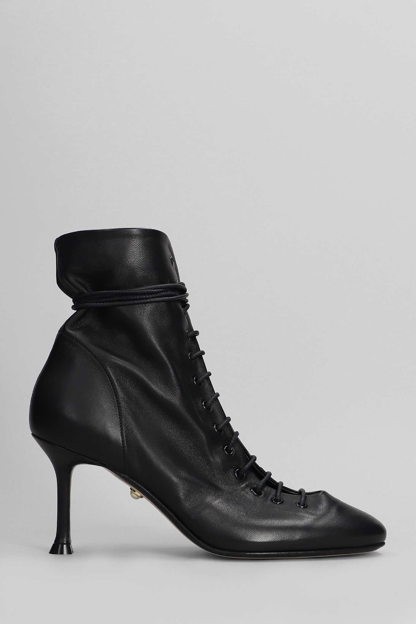 Shop Alevì Love 75 High Heels Ankle Boots In Black Leather