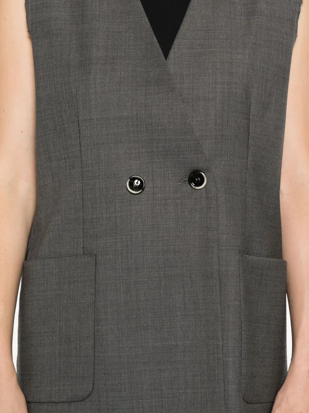 Nine In The Morning Eloisa Double Breasted Gilet T.v. In Gray