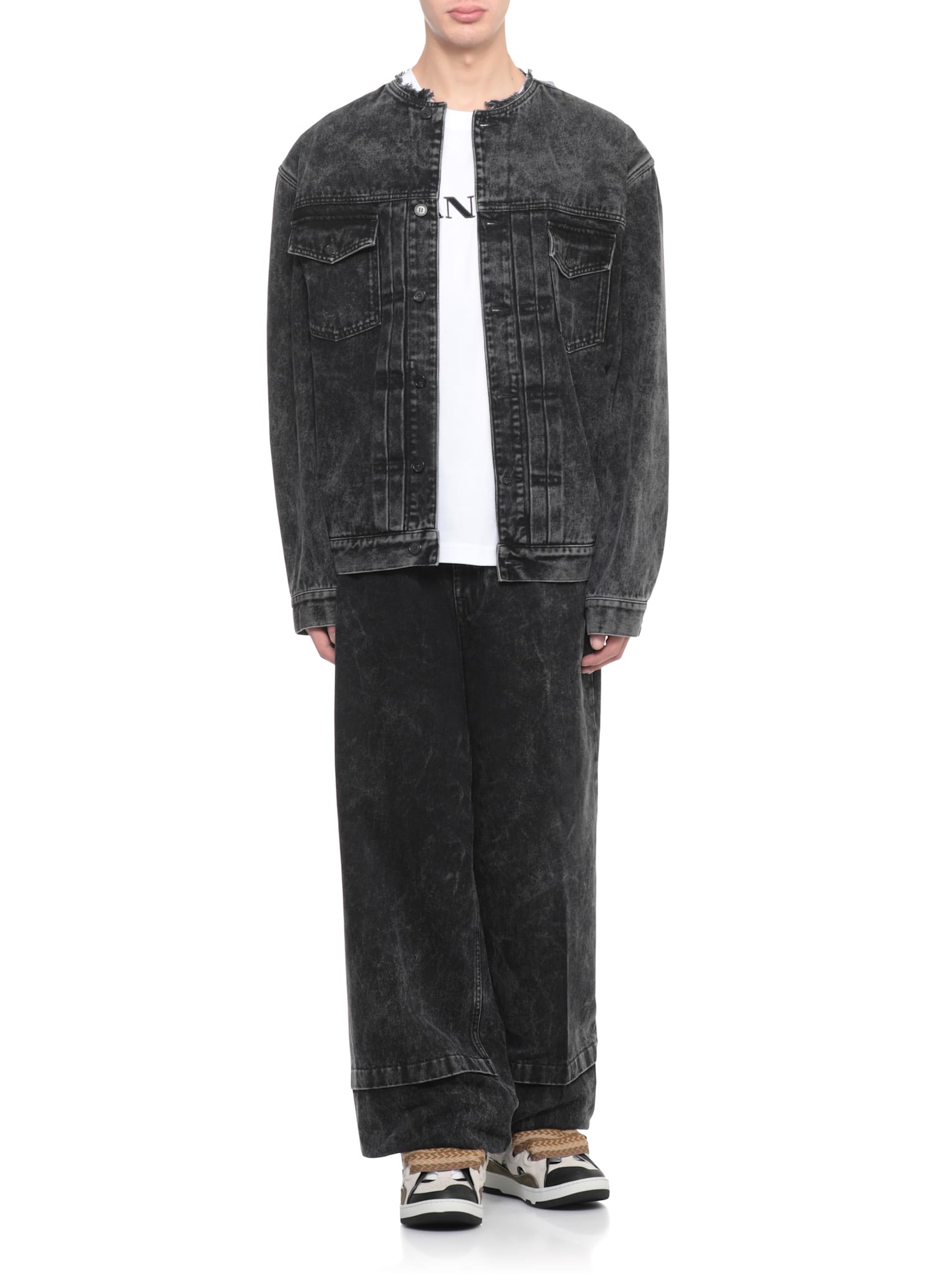 Lanvin Curb Sneakers In White