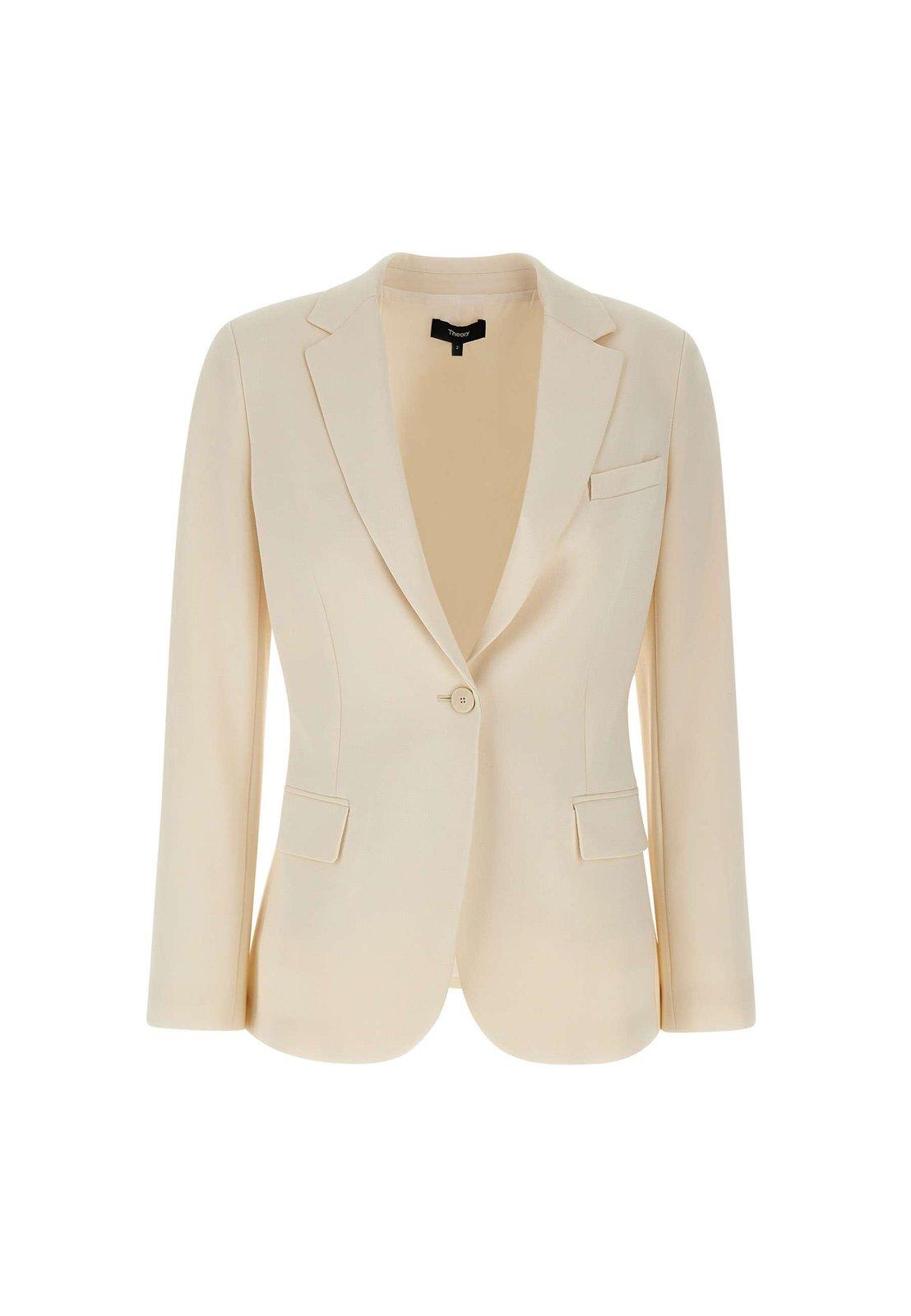 Shop Theory Staple Notched Lapel Blazer In Ivory