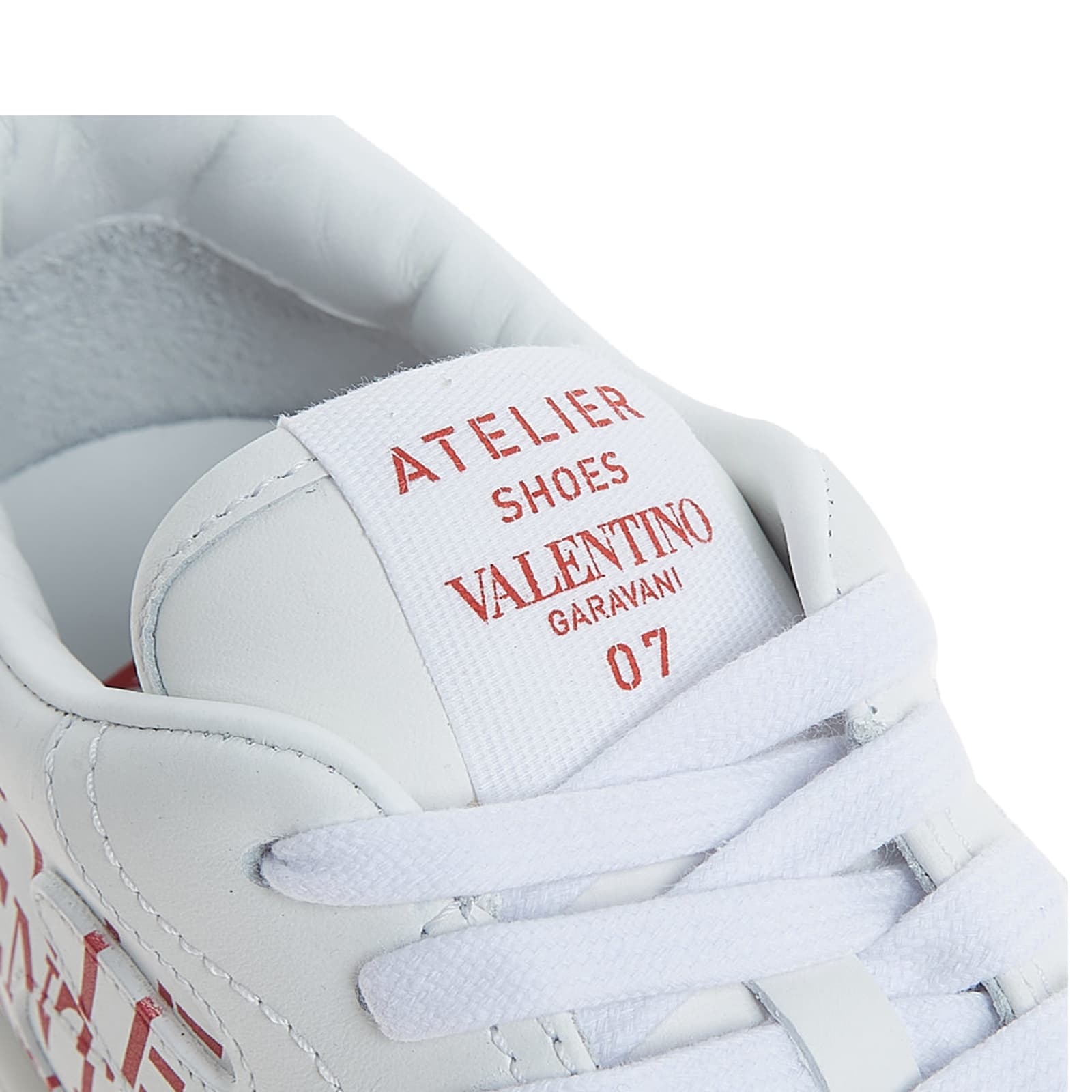 Shop Valentino Garavani Leather Logo Sneakers In White