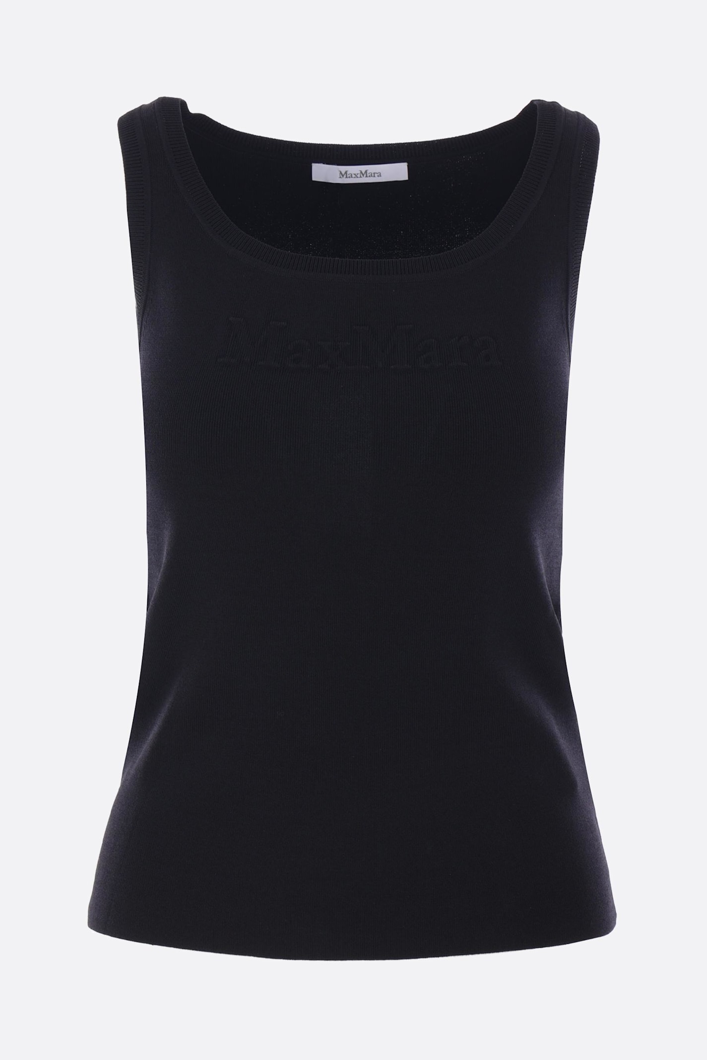 Max Mara Pentola Tank Top In Ribbed Knit In Black