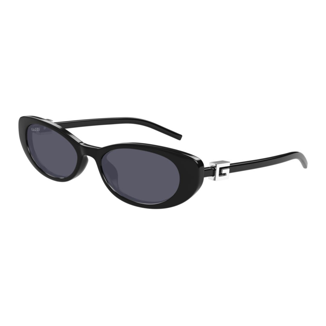 Gucci Gg1680s Linea Gg Logo 001 Black Grey Sunglasses In Black