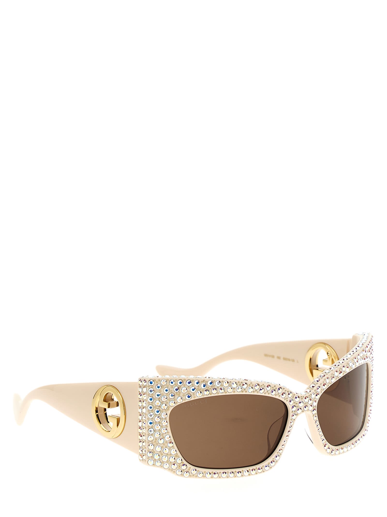 GUCCI GEOMETRIC CRYSTAL SUNGLASSES 