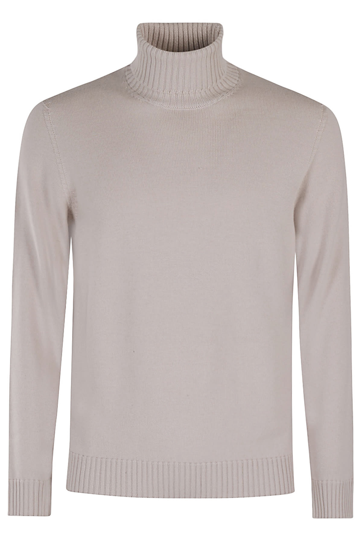 Drumohr Man Turtleneck Off White Size 44 Merino Wool In Cenere