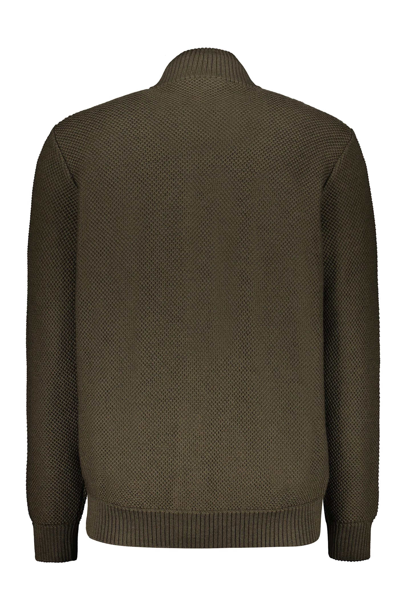 Moorer Long Sleeve Cardigan With Pockets In Green