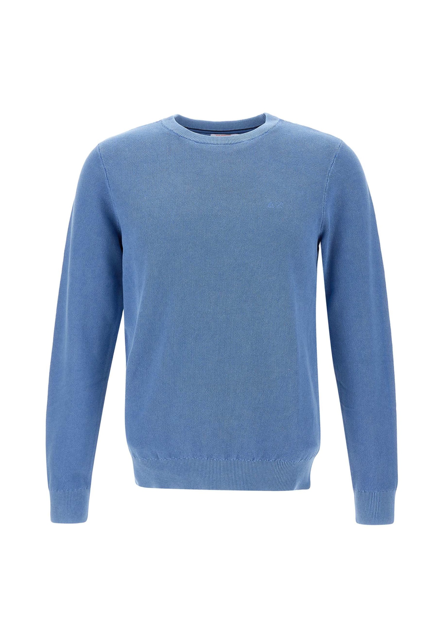 Shop Sun 68 Round Vintage Sweater Cotton In Blue