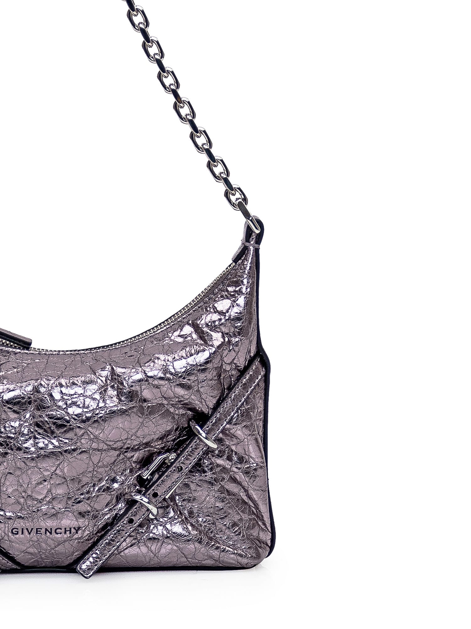 Shop Givenchy Voyou Party Bag In Silver Grey