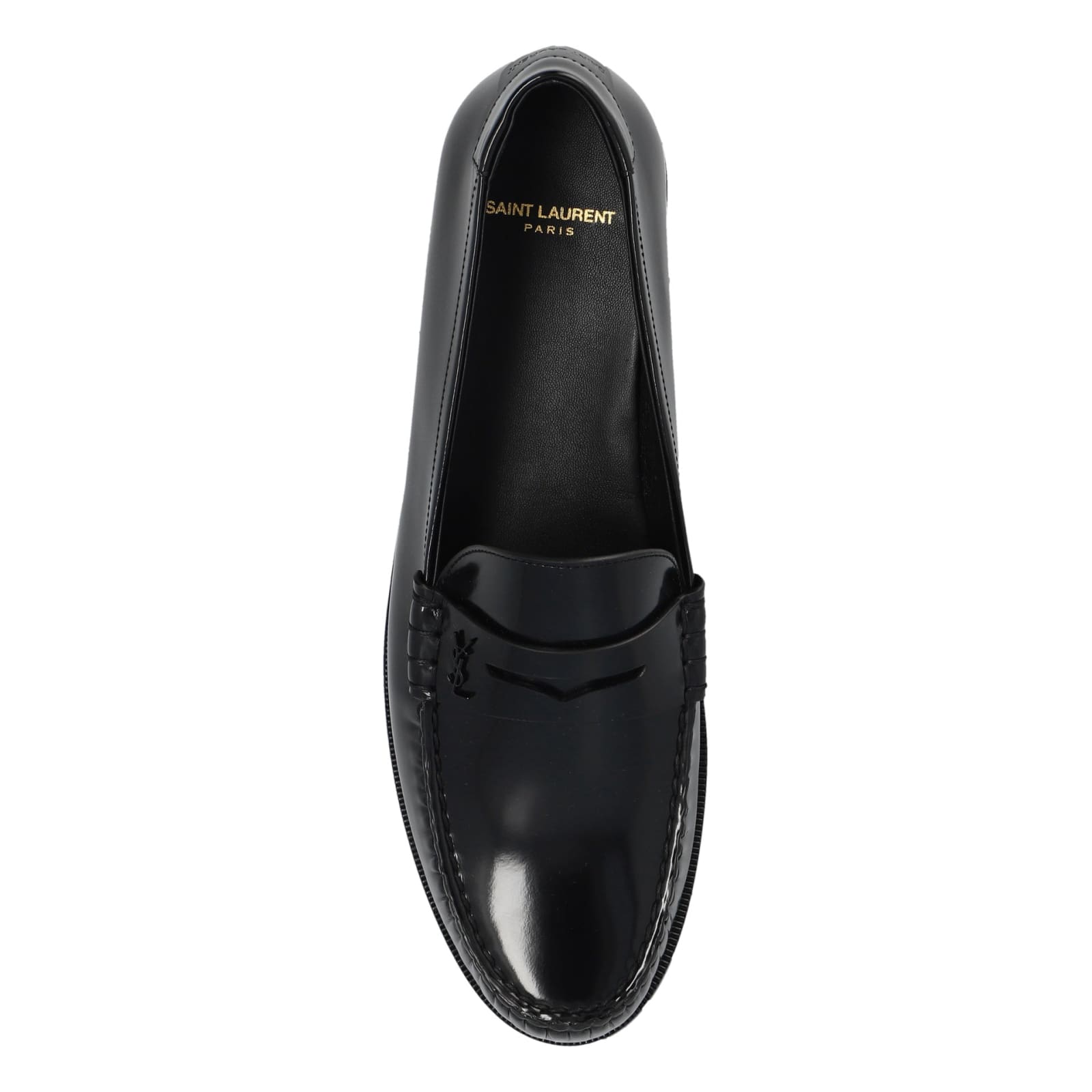 Shop Saint Laurent Penny Loafers In Black