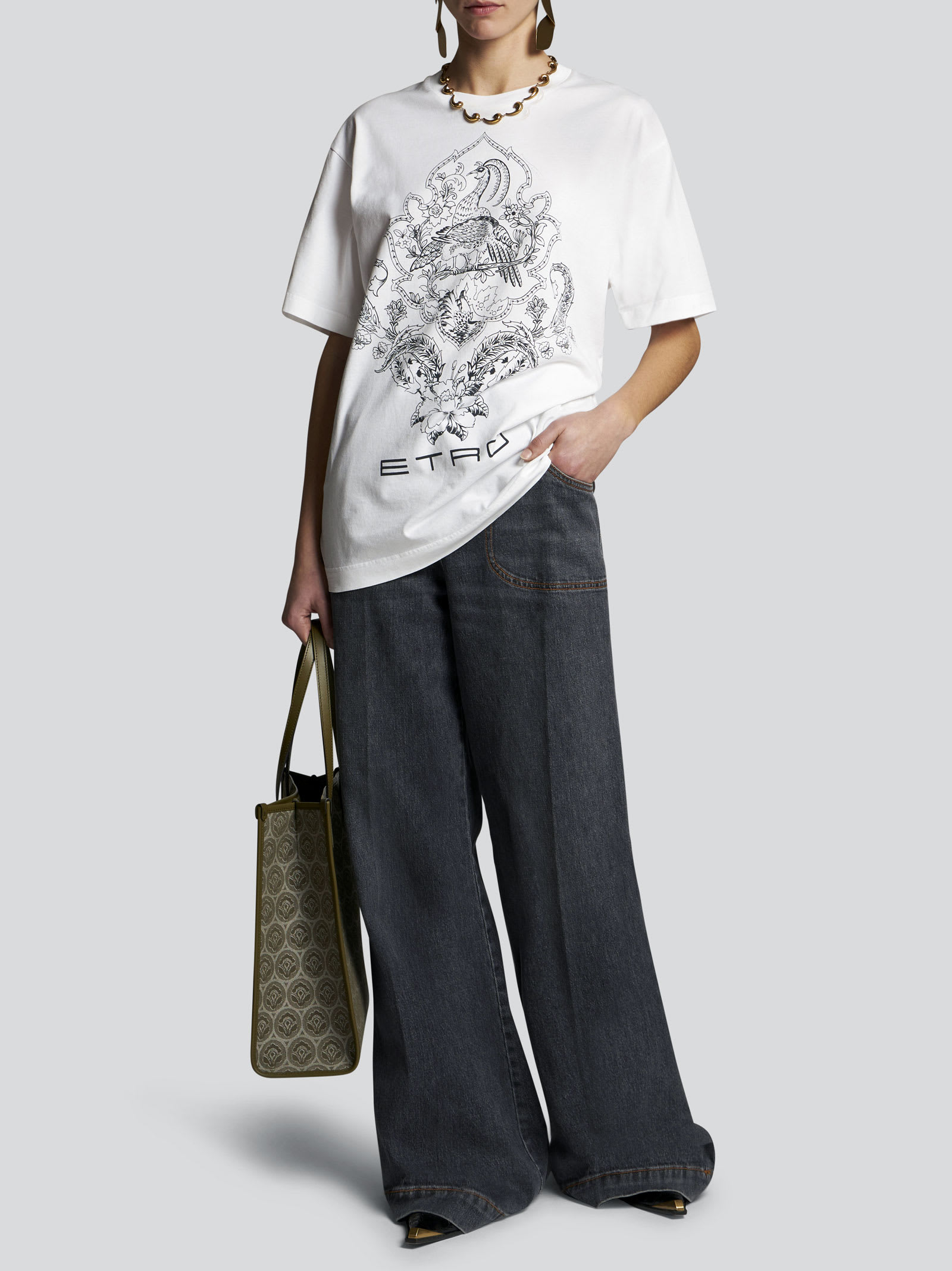 Shop Etro T-shirt In White