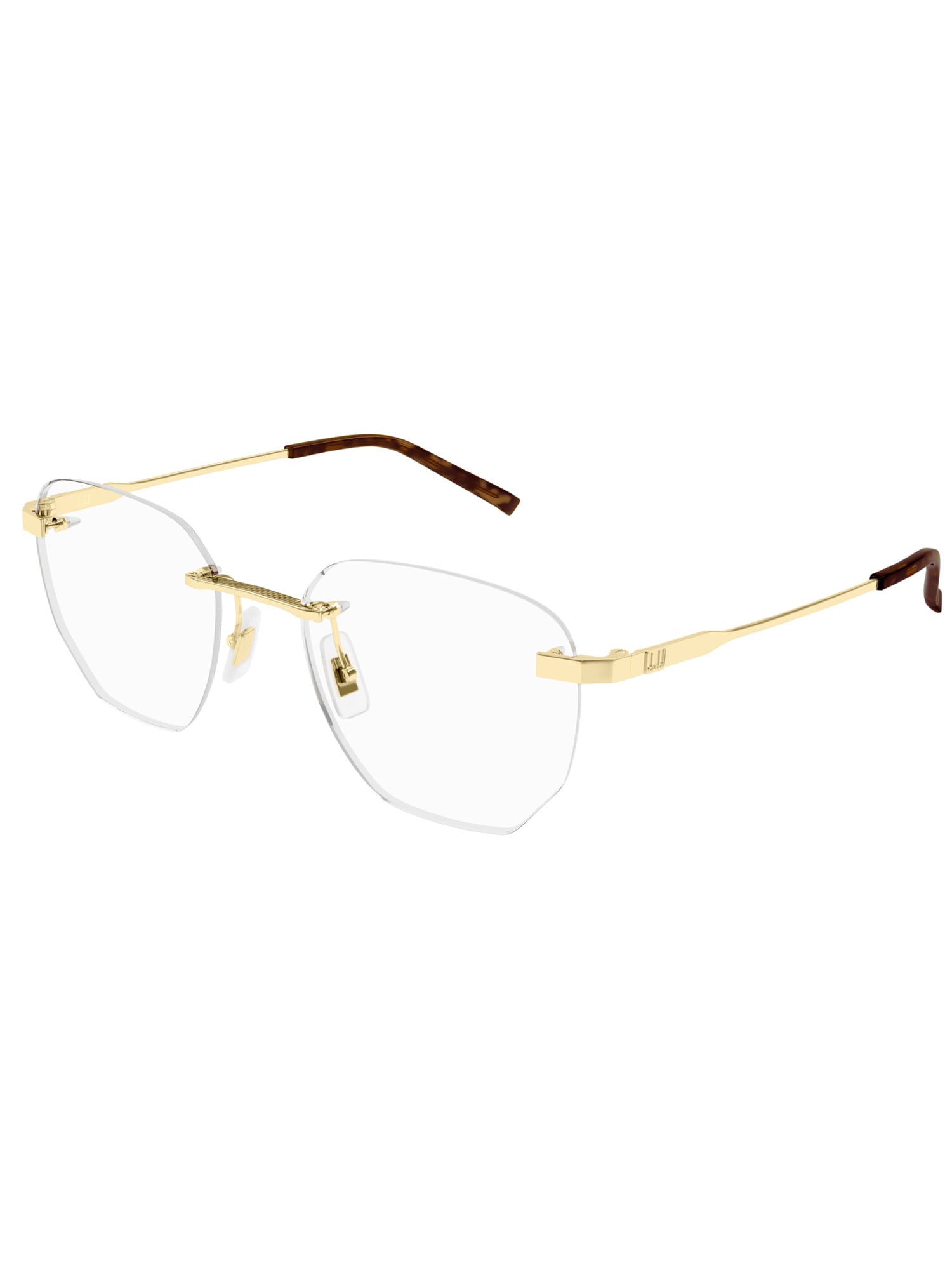 Shop Dunhill Du0066o Eyewear In Gold Gold Transparent