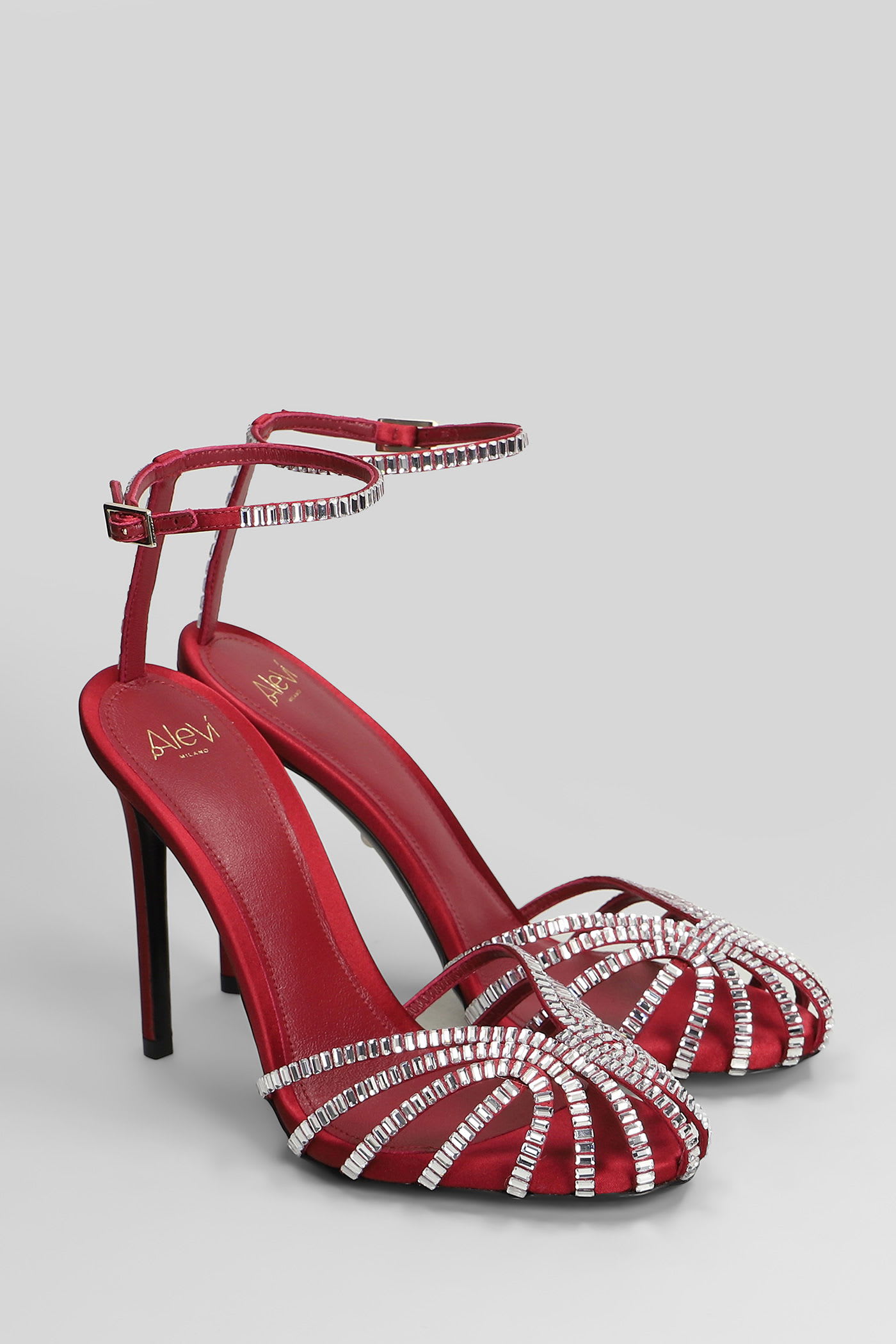 Alevì 110mm Penelope Satin Pumps In Red