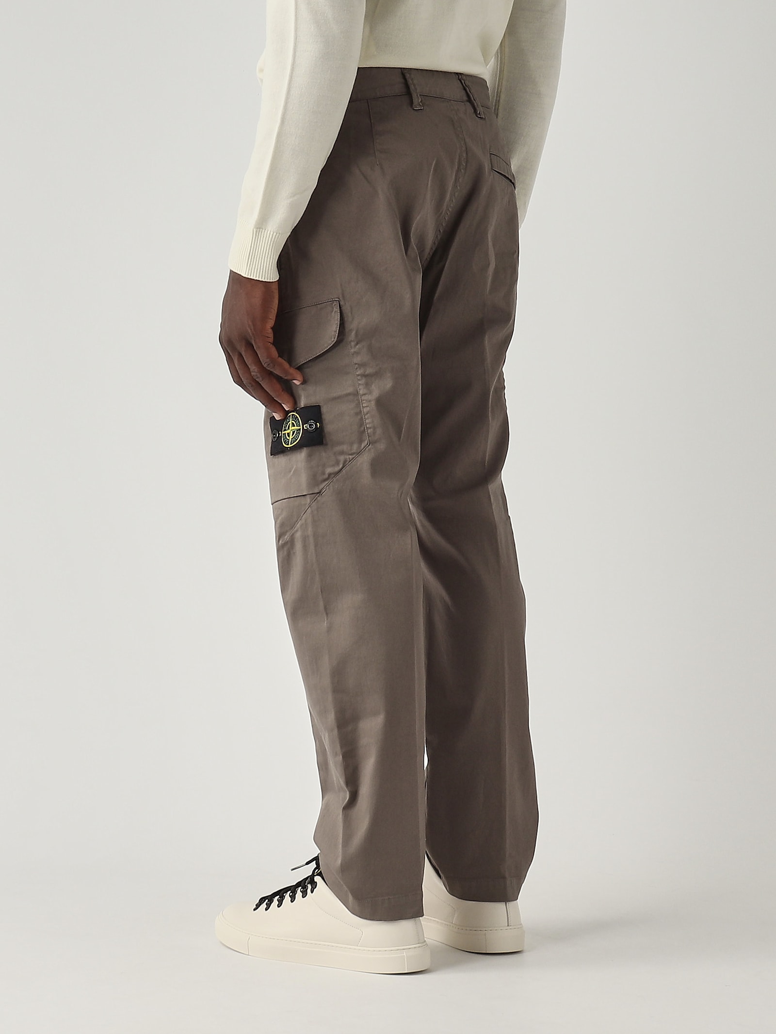 Shop Stone Island Pantalone Regular Trousers In Fango